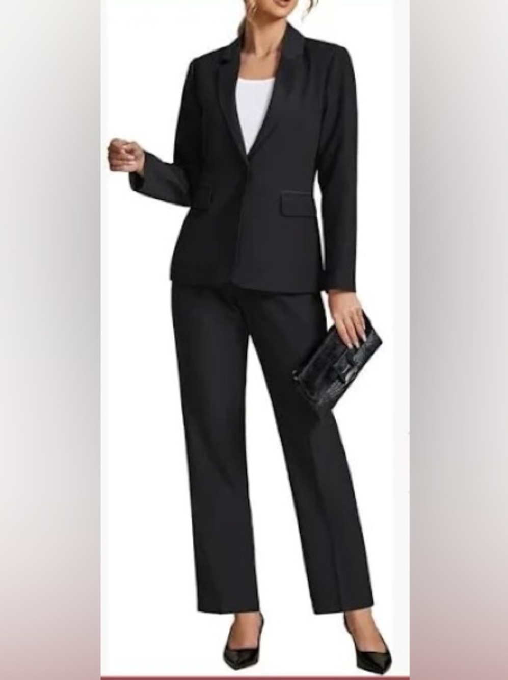 Ann Taylor Factory Black Women's Pantsuit Jacket & Trousers